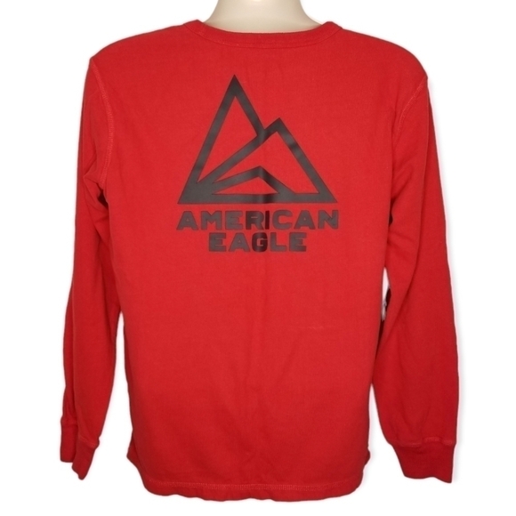 American Eagle Men's Long Sleeve Red Logo Sweatshirt Size M - Picture 3 of 6